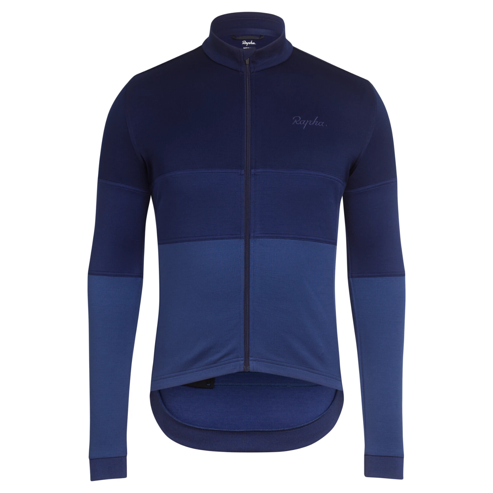 USED BLUE RAPHA LONG SLEEVE TRICOLOUR CLASSIC LONG SLEEVE CYCLING JERSEY LARGE