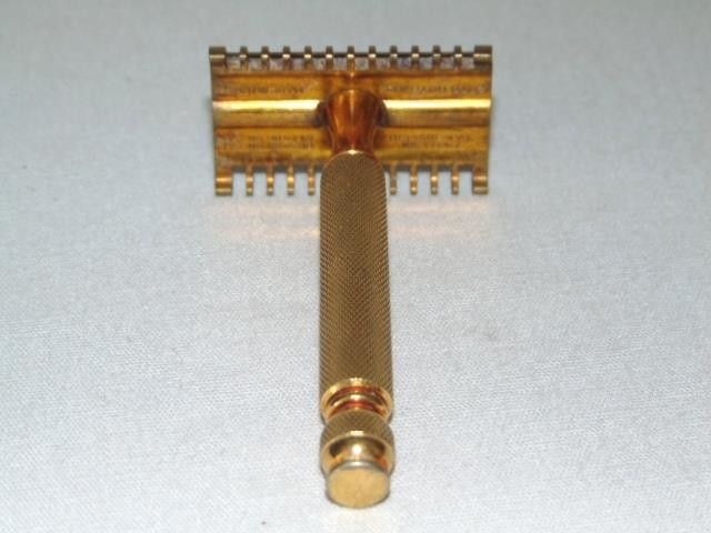 Vintage OTTO ROTH Stippled Brass Safety Razor