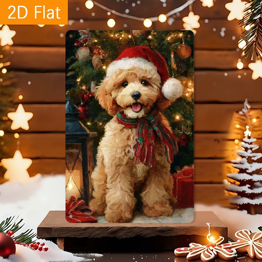 Aluminum Goldendoodle Festive Dog Tin Metal Signs Home Décor 8x12 