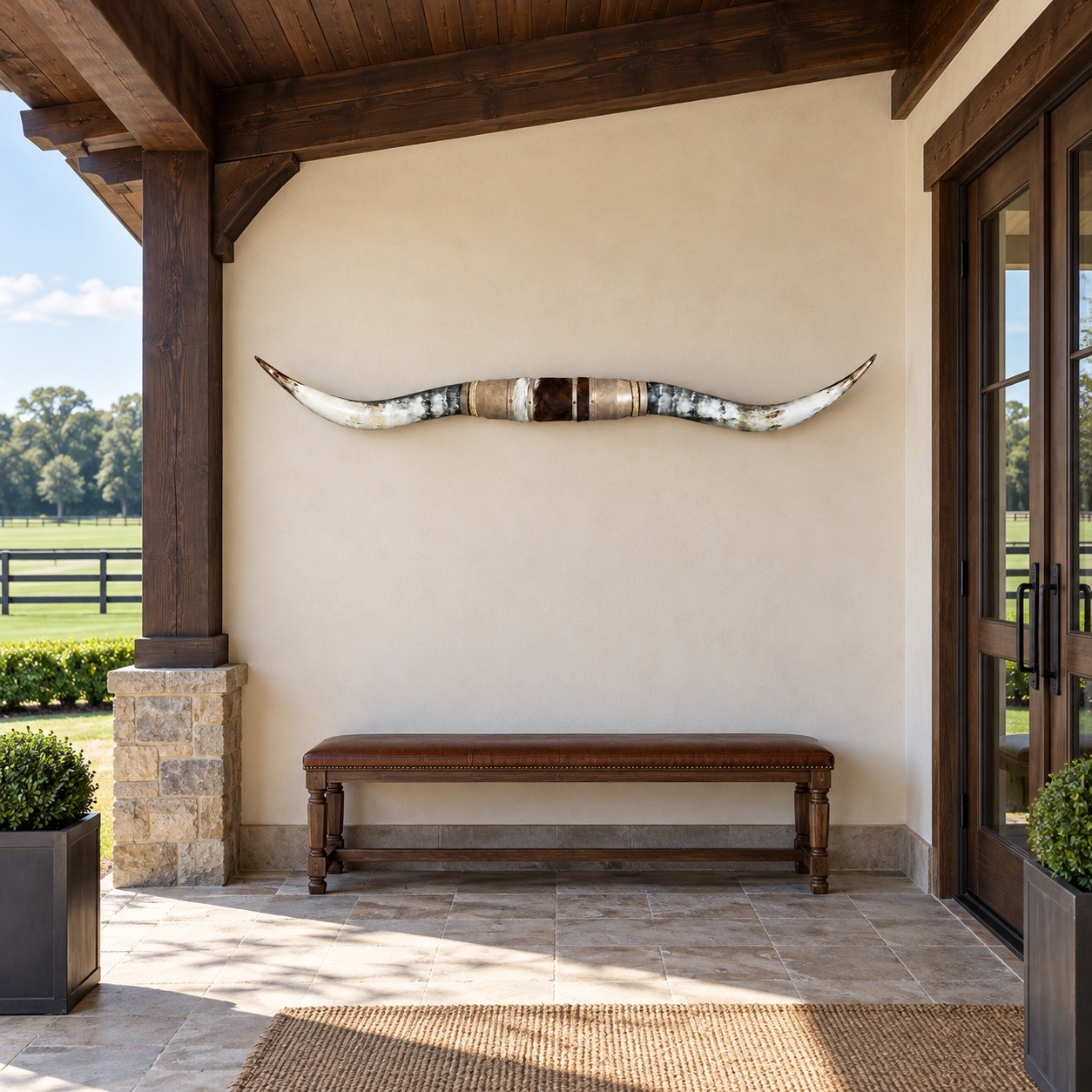 Authentic Mounted Longhorn 69” Wide Rustic Luxury Western Ranch Wall Decor