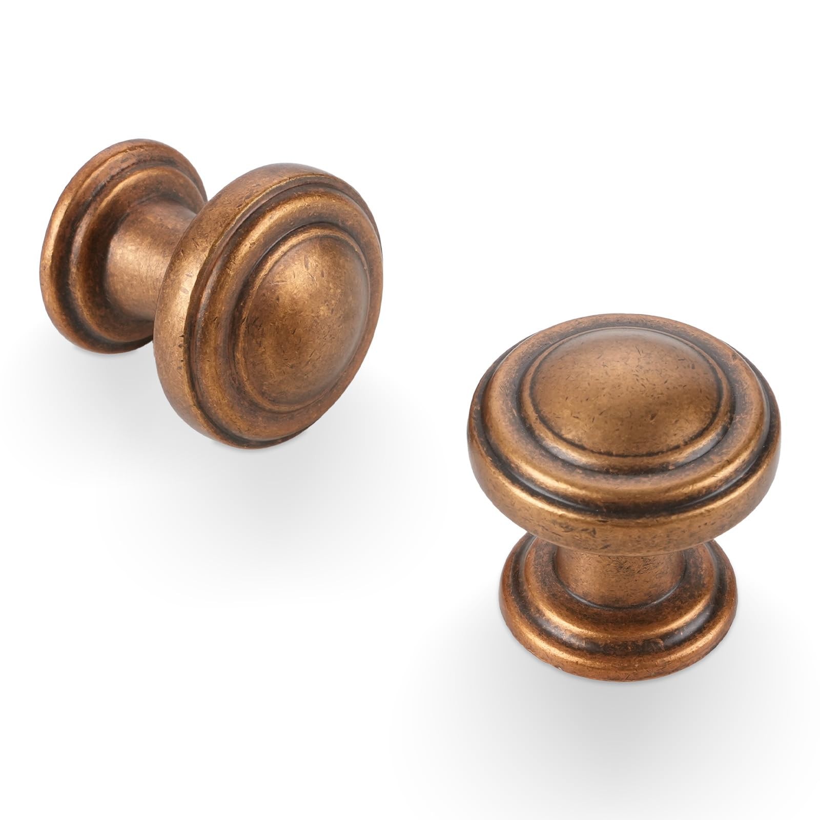 BUKOBYHE 10 Pack Antique Brass Cabinet Knobs Drawer Handles