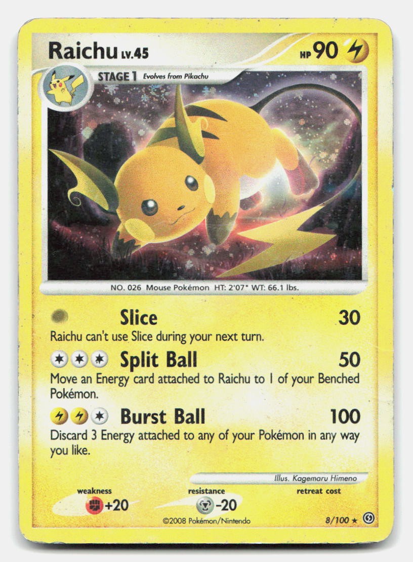 Raichu 8/100 Holo Rare Stormfront Pokemon HP