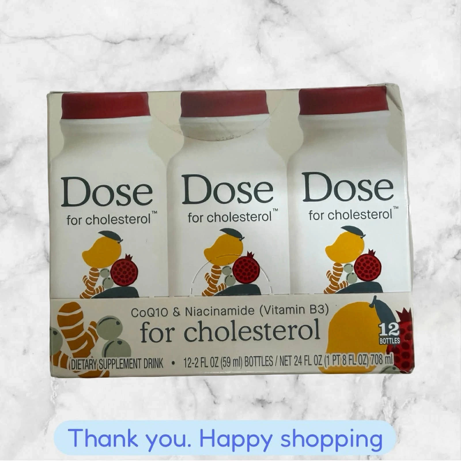 Dose for Your Cholesterol 2oz Shots 12 Pack Bergamot Garlic Turmeric FLASH SALE