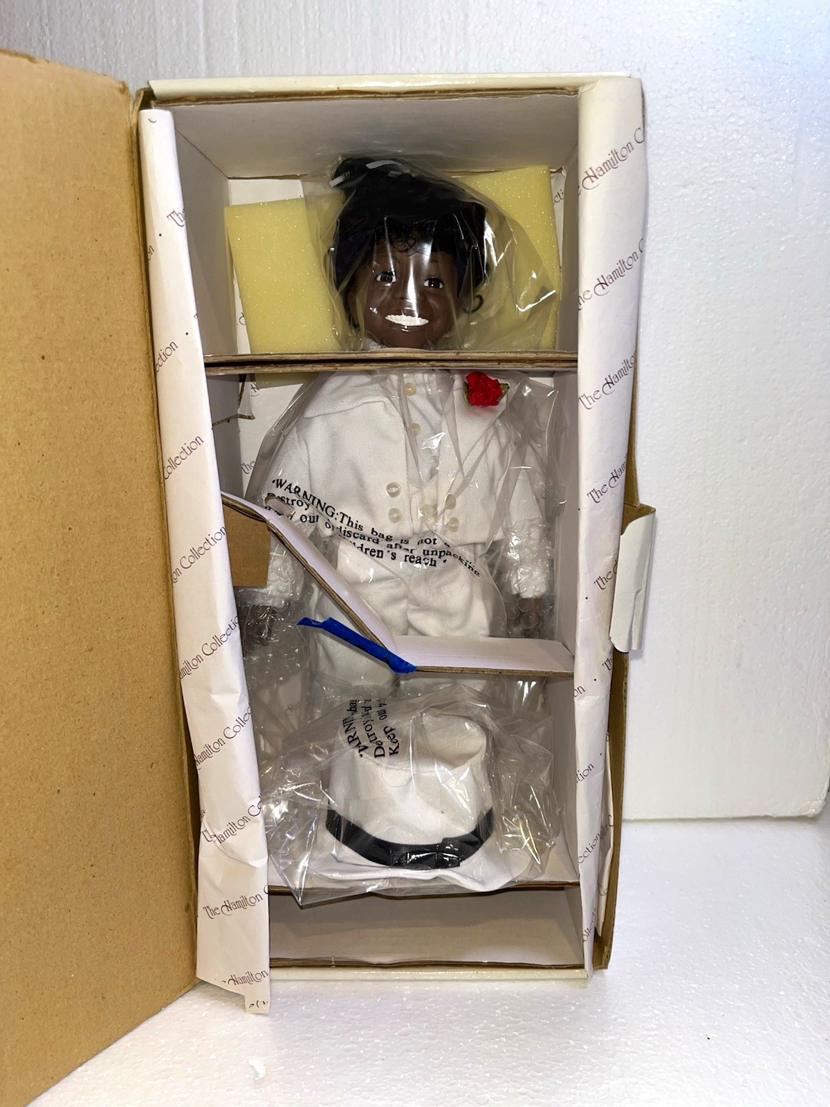 Vintage 1997 Hamilton Collection Little Rascals Buckwheat King of Swing Doll NIB