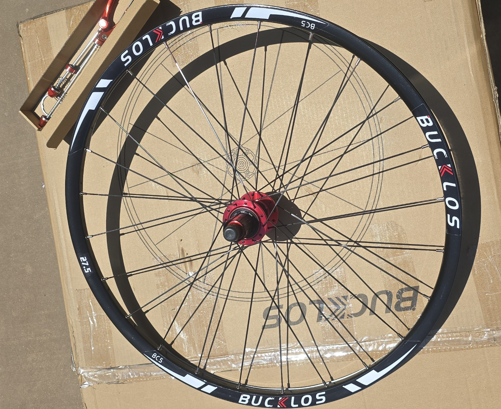 BUCKLOS 27.5in MTB Wheel Set Rim Brake QR Aluminum Clincher Presta Black/Red BUCKLOS 27.5in MTB Wheel Set Rim Brake QR Aluminum Clincher Presta Black/Red