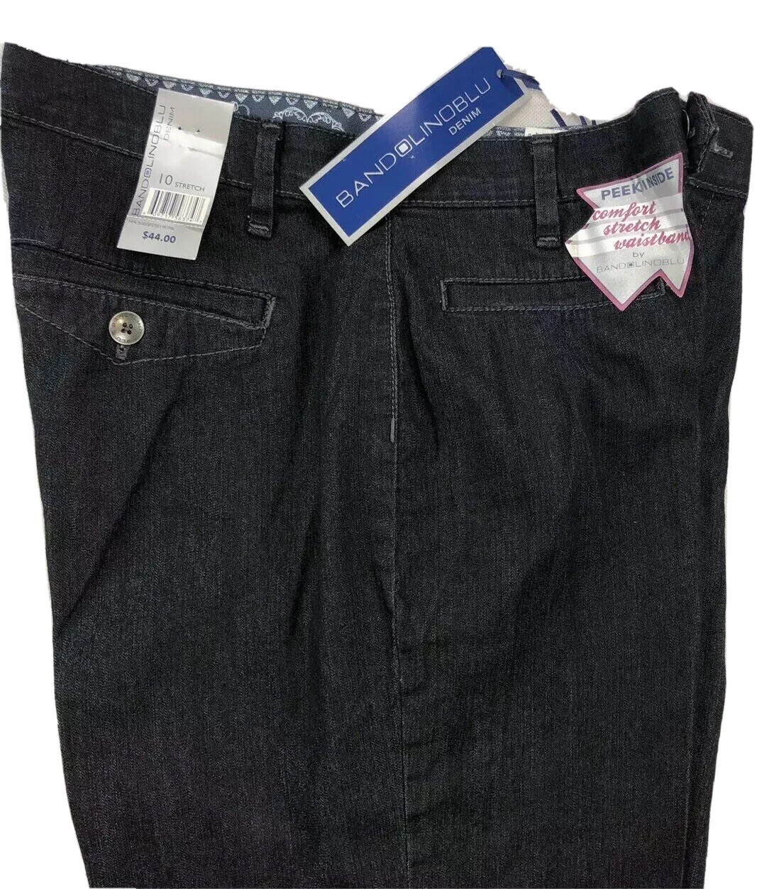 New BandolinoBlu Denim Stretch Blue Cropped Jeans Dark Wash Womens Size 10