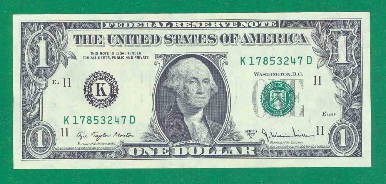 $1 1977-A 1 K/D BLOCK (w) DALLAS CU. P-1.