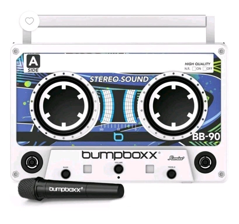 REFURB Bumpboxx Remixx Frost White Bluetooth Boombox Speaker W/Microphone