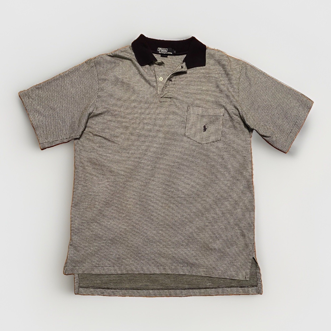 VINTAGE 80’s Polo Ralph Lauren Houndstooth Pocket Polo Shirt Men’s Sz L USA MADE VINTAGE 80’s Polo Ralph Lauren Houndstooth Pocket Polo Shirt Men’s Sz L USA MADE