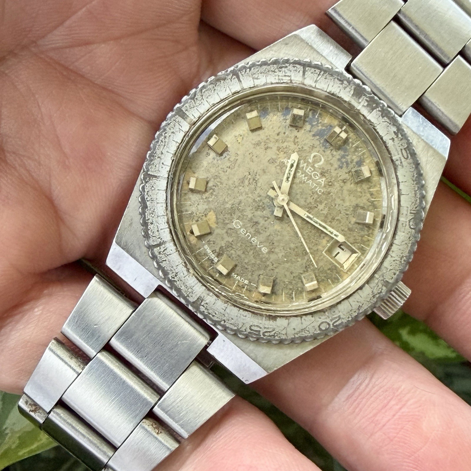 Authentic 70’s Omega Geneve Steel Diver Cal. 1481 Automatic 166.0124 Men\'s Watch