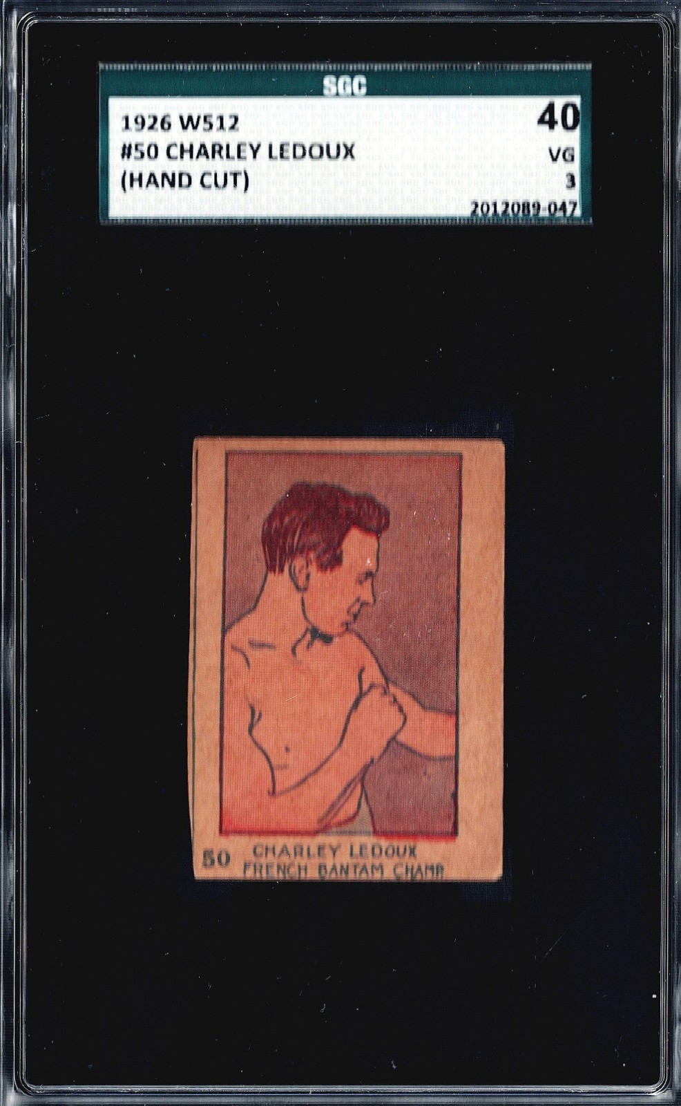 1926-27 W512 Charles Charley LEDOUX Strip Tobacco - SGC 3, SGC A or GMA Hand-Cut 1926-27 W512 Charles Charley LEDOUX Strip Tobacco - SGC 3, SGC A or GMA Hand-Cut