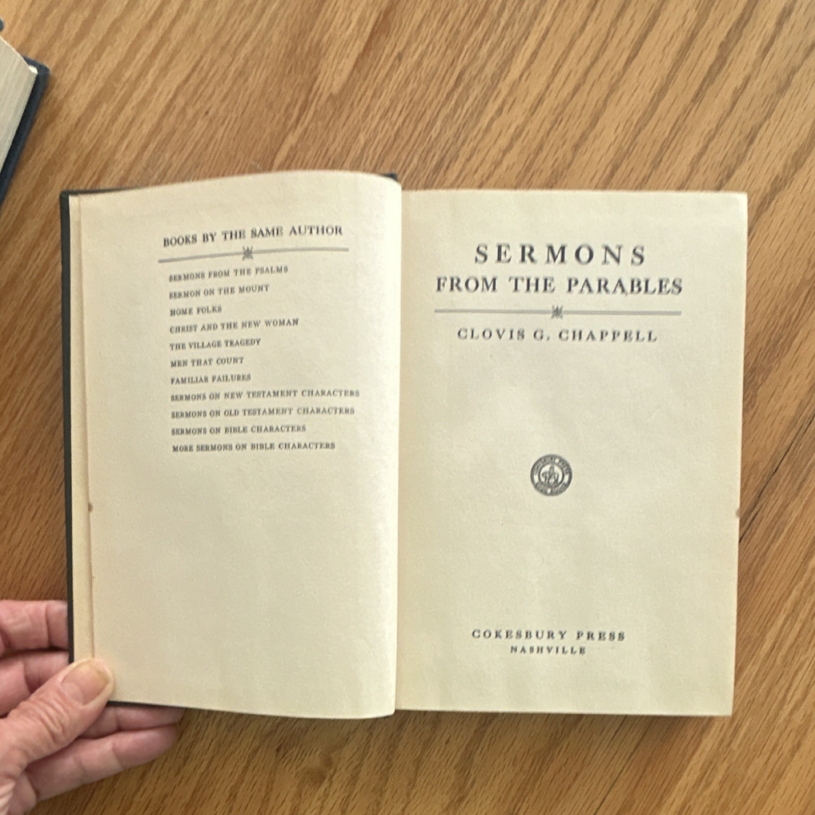 Cokesbury Press Sermons from the Parables HC Clovis G. Chappell 1957 Cokesbury Press Sermons from the Parables HC Clovis G. Chappell 1957