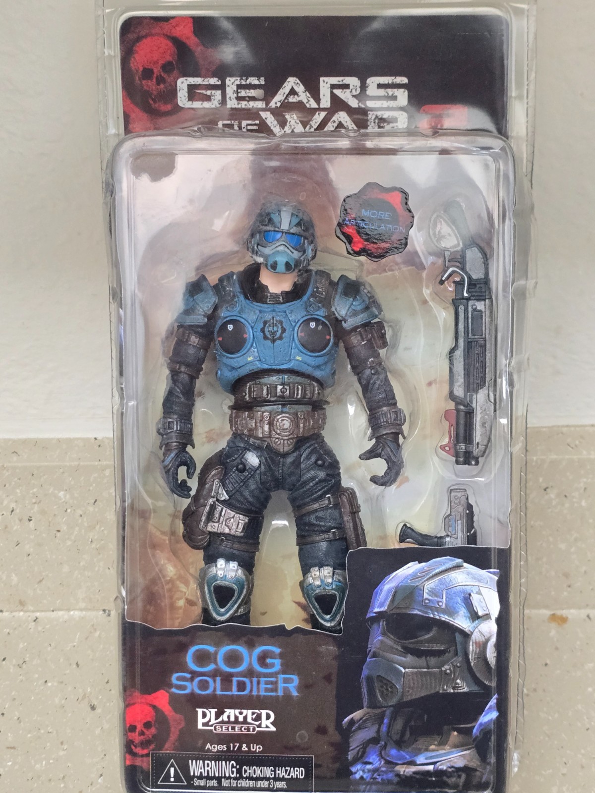NECA Gears of War 2 COG Soldier Action Figure With Shotgun & Lancer New Sealed