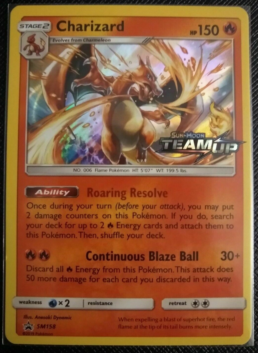 PRERELEASE Charizard HOLO PROMO Pokemon SM158 SM Team Up Holographic Foil - LP PRERELEASE Charizard HOLO PROMO Pokemon SM158 SM Team Up Holographic Foil - LP
