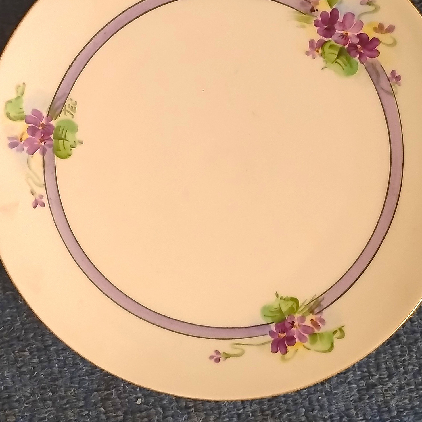 Antique J&C Bavaria (Jaeger & Co.) Hand-Painted Floral Dresser Plate