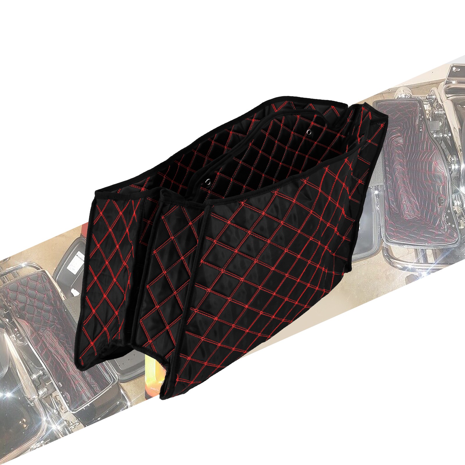 Saddlebag Liners Insert Red Stitching For Harley Touring 4\