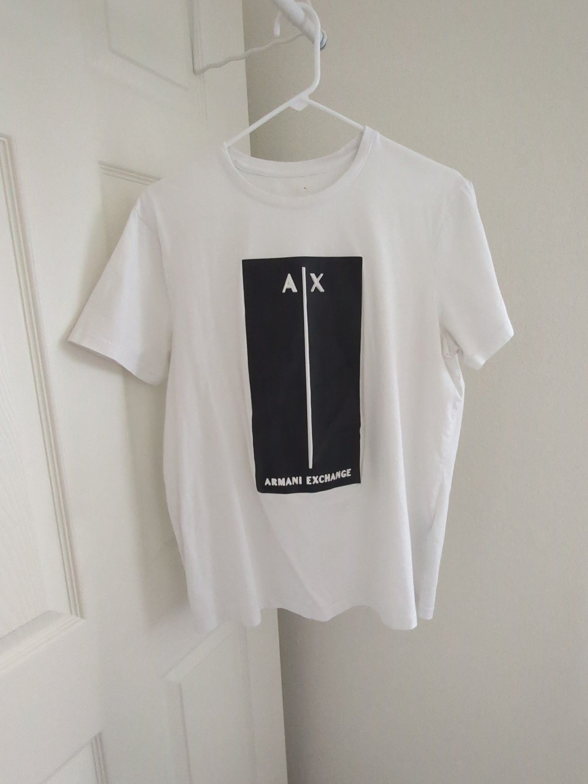 Armani Exchange Box Logo T-Shirt Size XL White