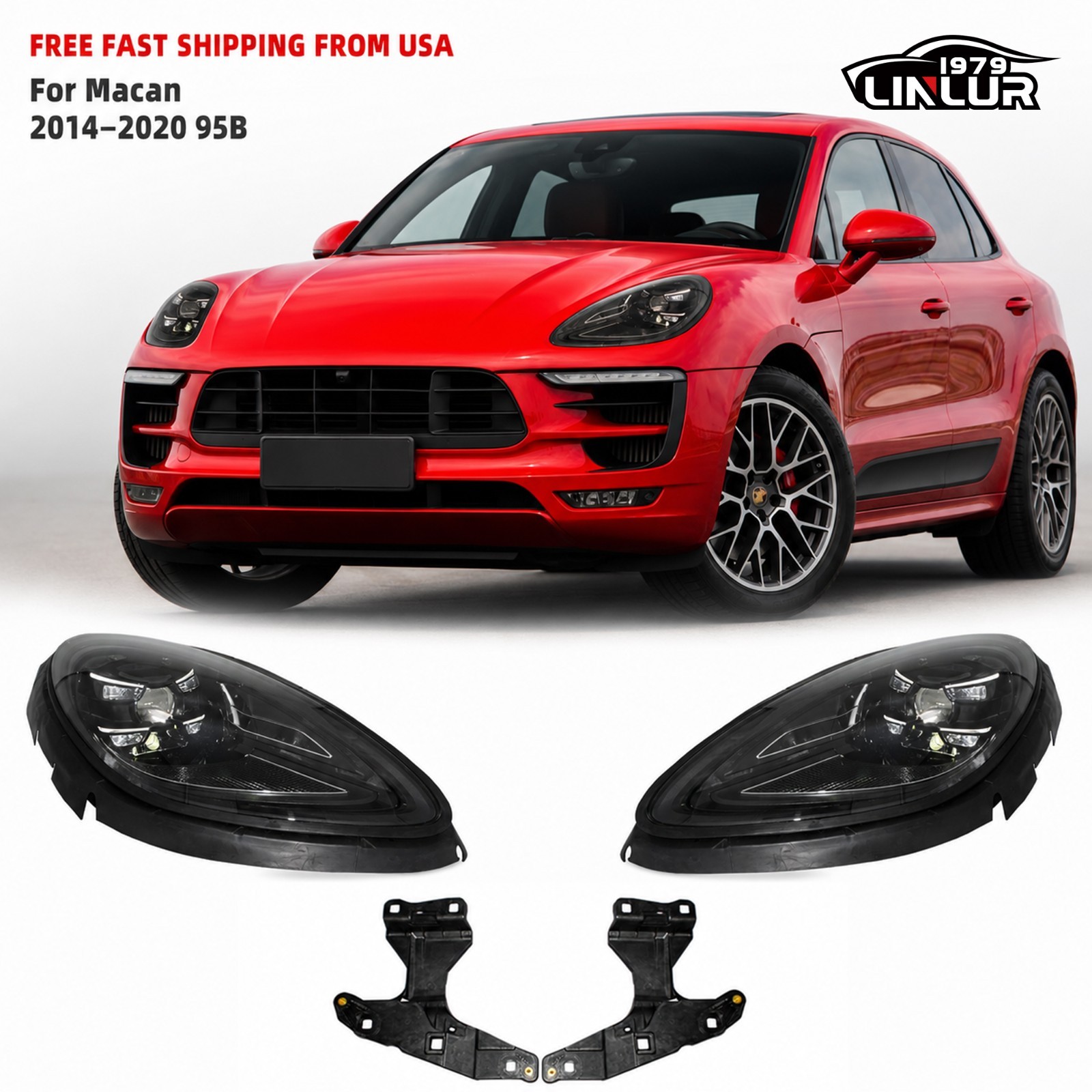 2025 Laser LED Headlights For 2015-2017 Porsche Macan 95B.1 Xenon with AFS US