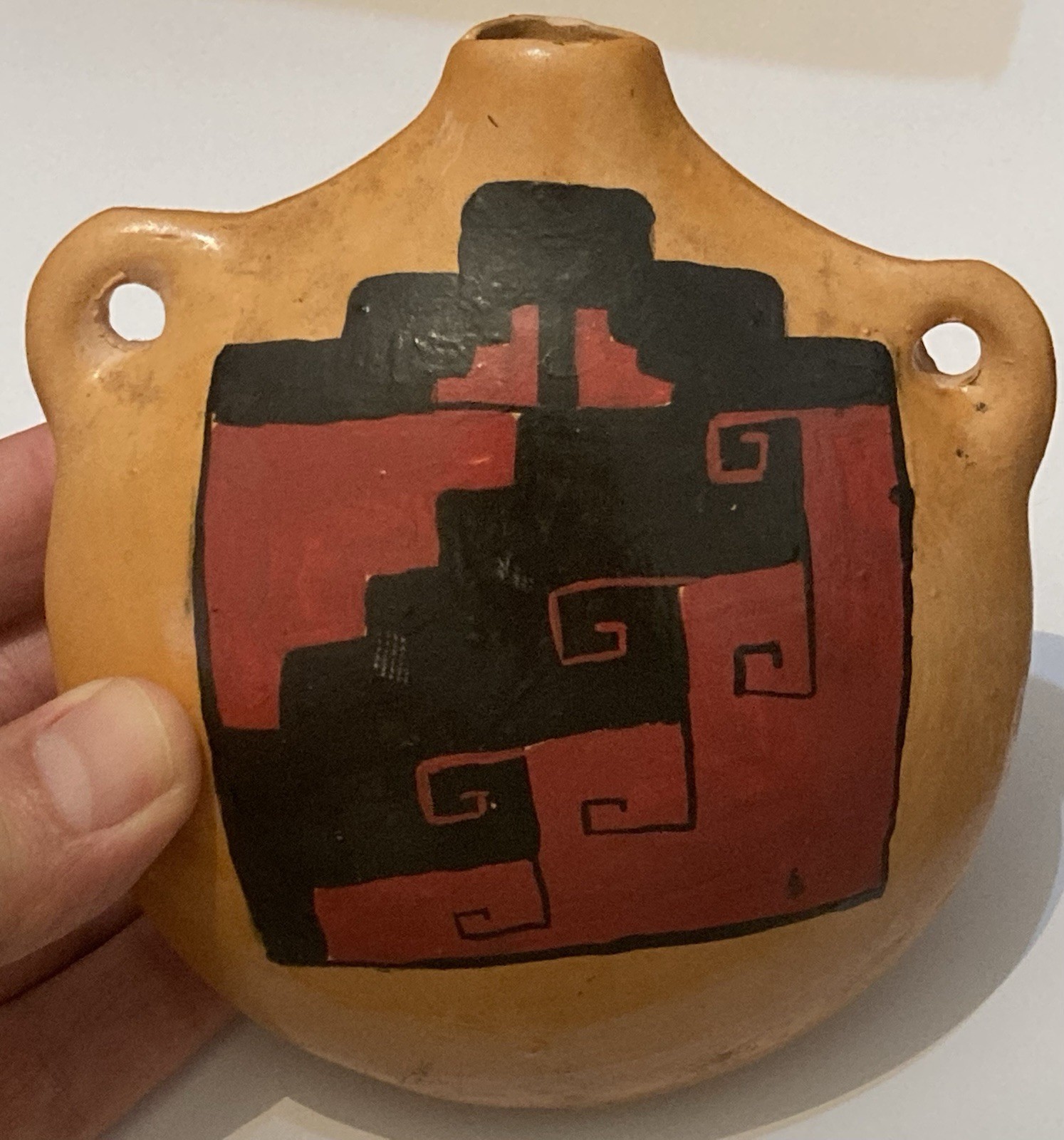 Pueblo (Acoma or Hopi) Native American Pottery Canteen