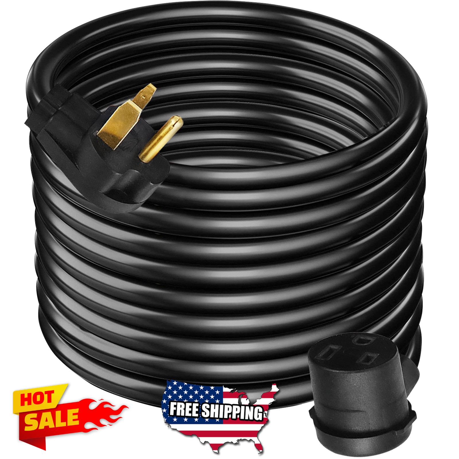 50ft 50A Generator Extension Cord, 8 AWG Welder Power Cord, Heavy Duty Cord
