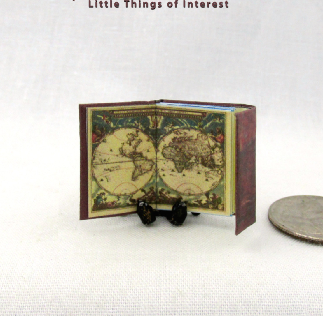JOURNAL OF ANCIENT MAPS 1:12 Scale Colorful Illustrated Miniature Dollhouse Book