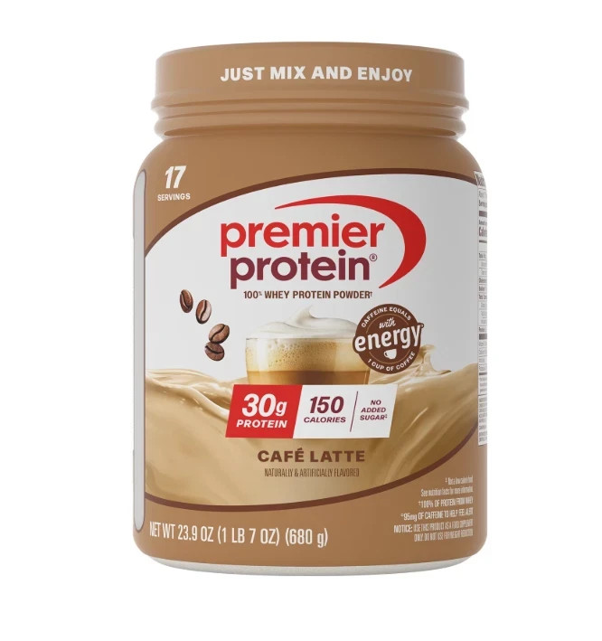 Premier Protein 100% Whey Protein Powder, Café Latte, 30g Protein, 23.9 oz, 1.5l