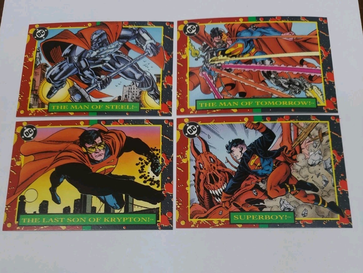 1993 Skybox DC Comics Bloodlines 4 Card Promo Set Superman NM-MT 1993 Skybox DC Comics Bloodlines 4 Card Promo Set Superman NM-MT