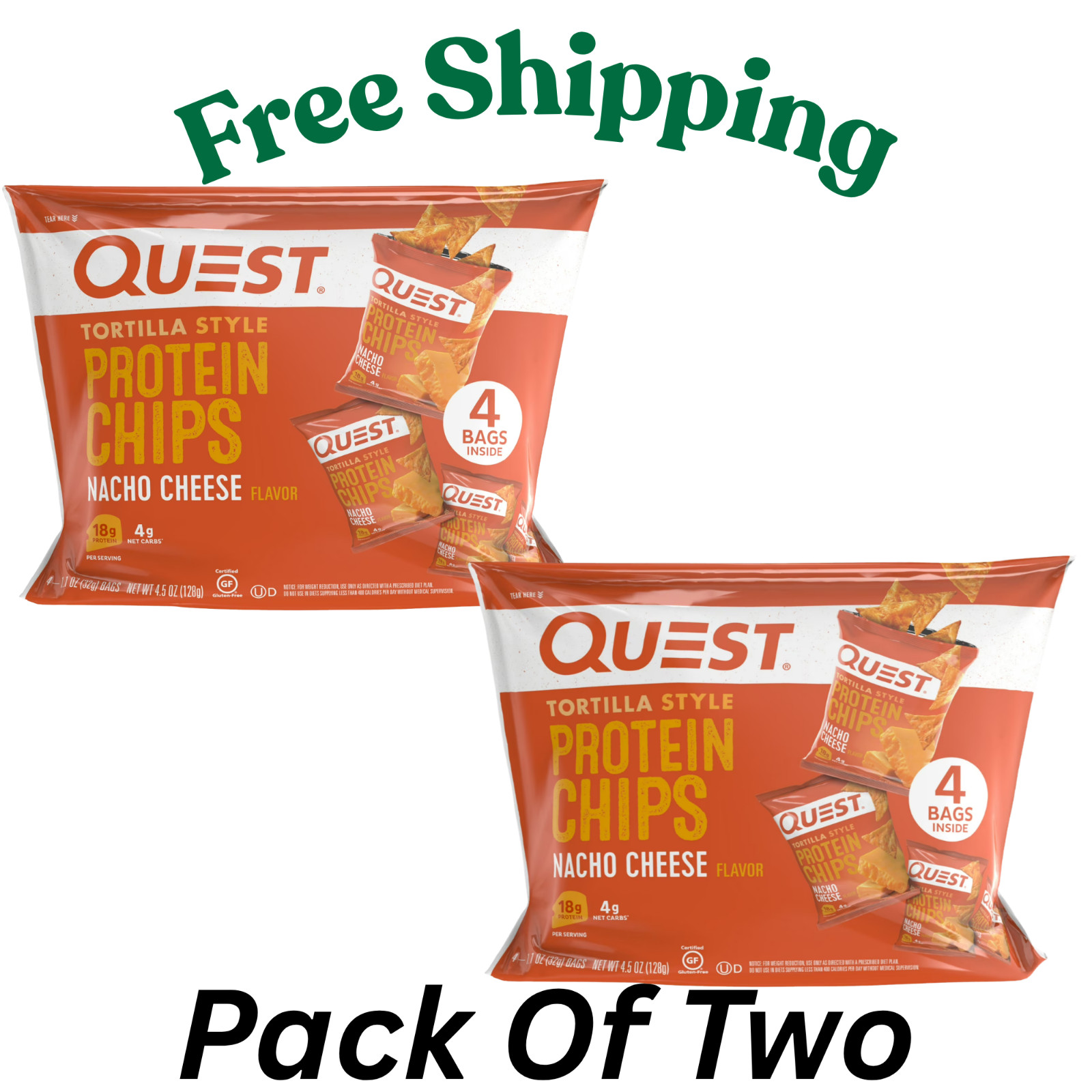 Quest Tortilla Style Protein Chips - Nacho Cheese (8 Bags) Quest Tortilla Style Protein Chips - Nacho Cheese (8 Bags)