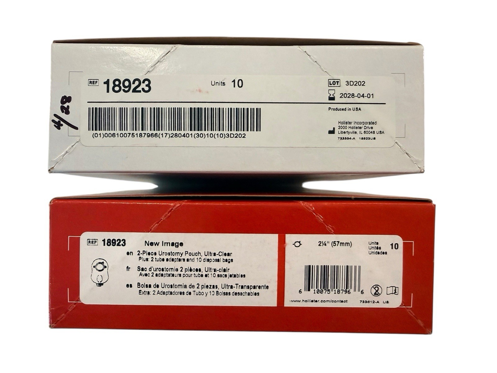 20 (2 boxes of 10) Hollister 18923 New Image Urostomy Pouch