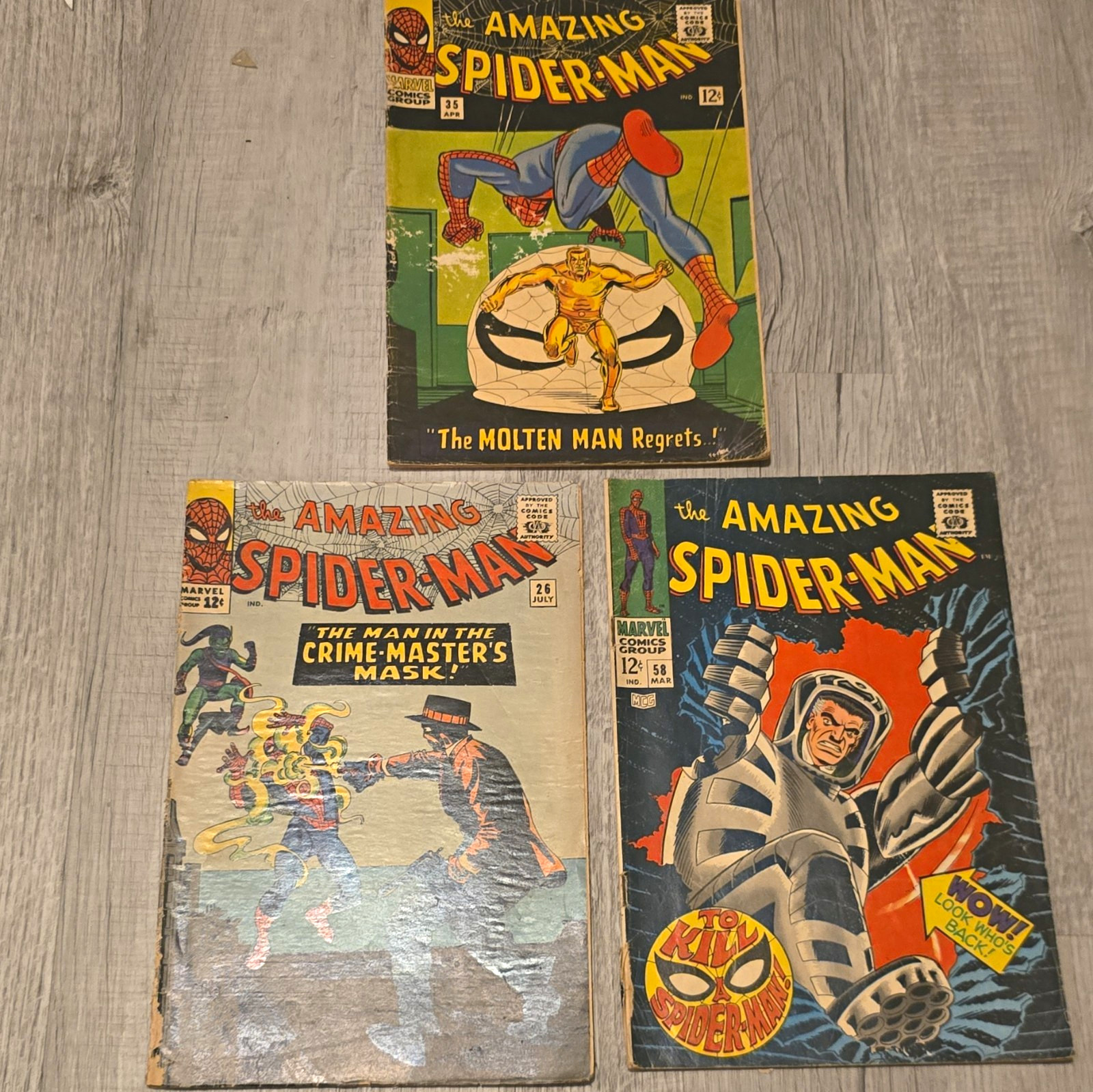 The Amazing Spider-Man #26 #36 #58 Marvel Comics Lot.