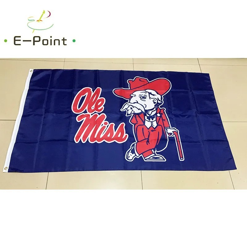 Ole Miss Rebels Colonel Reb Flag NEW 3x5 one sided Ole Miss Rebels Colonel Reb Flag NEW 3x5 one sided