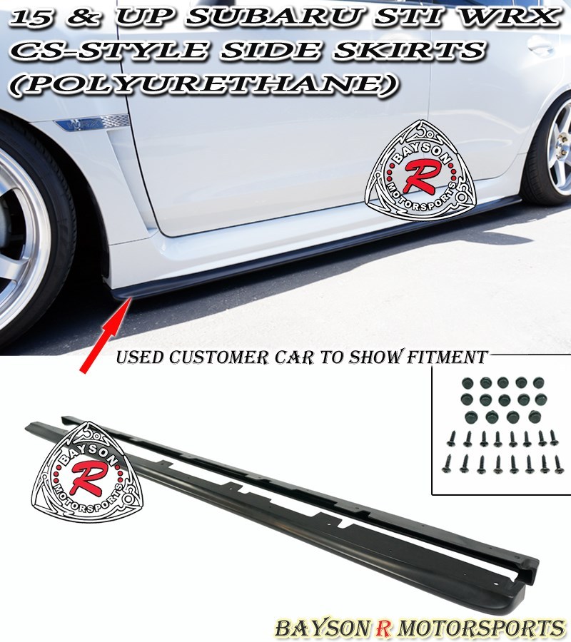 Fits 15-21 Subaru WRX STi 4dr CS-Style Side Skirts (Urethane)