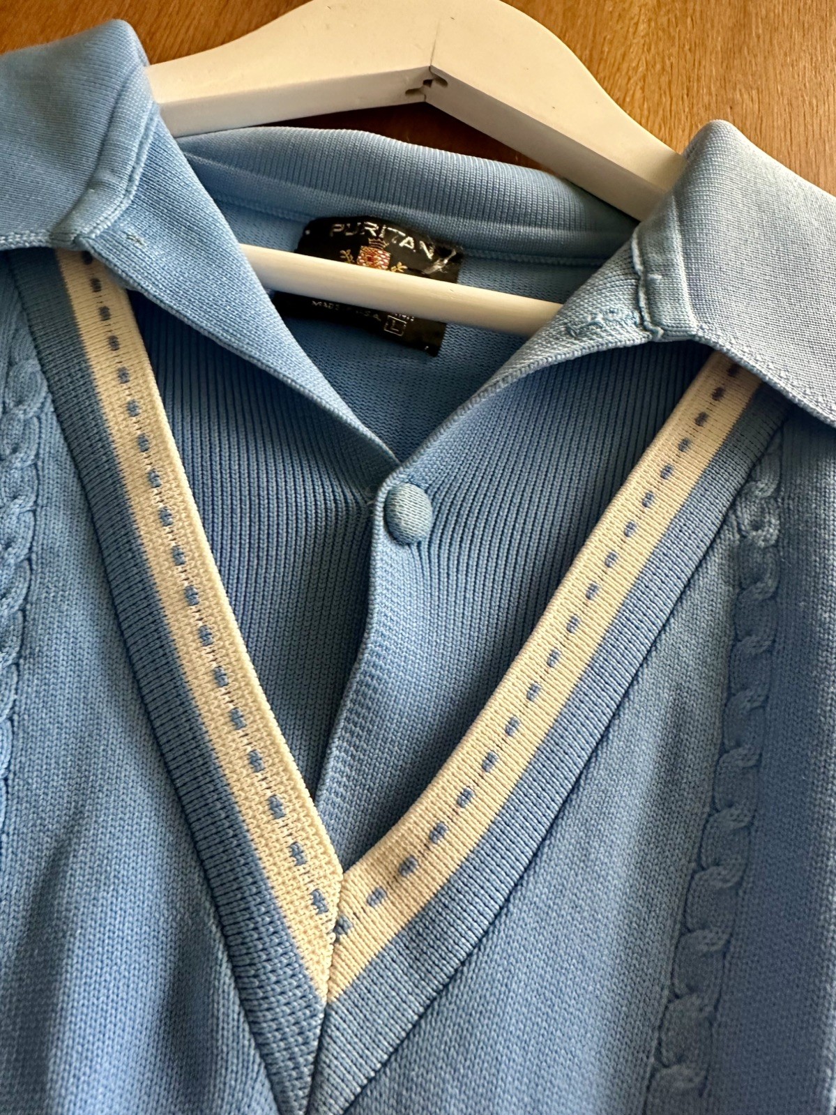 Vtg 60s 70s Puritan Shirt Polo Mens Large Banlon Knit Disco Hippy Mod Geometric Vtg 60s 70s Puritan Shirt Polo Mens Large Banlon Knit Disco Hippy Mod Geometric