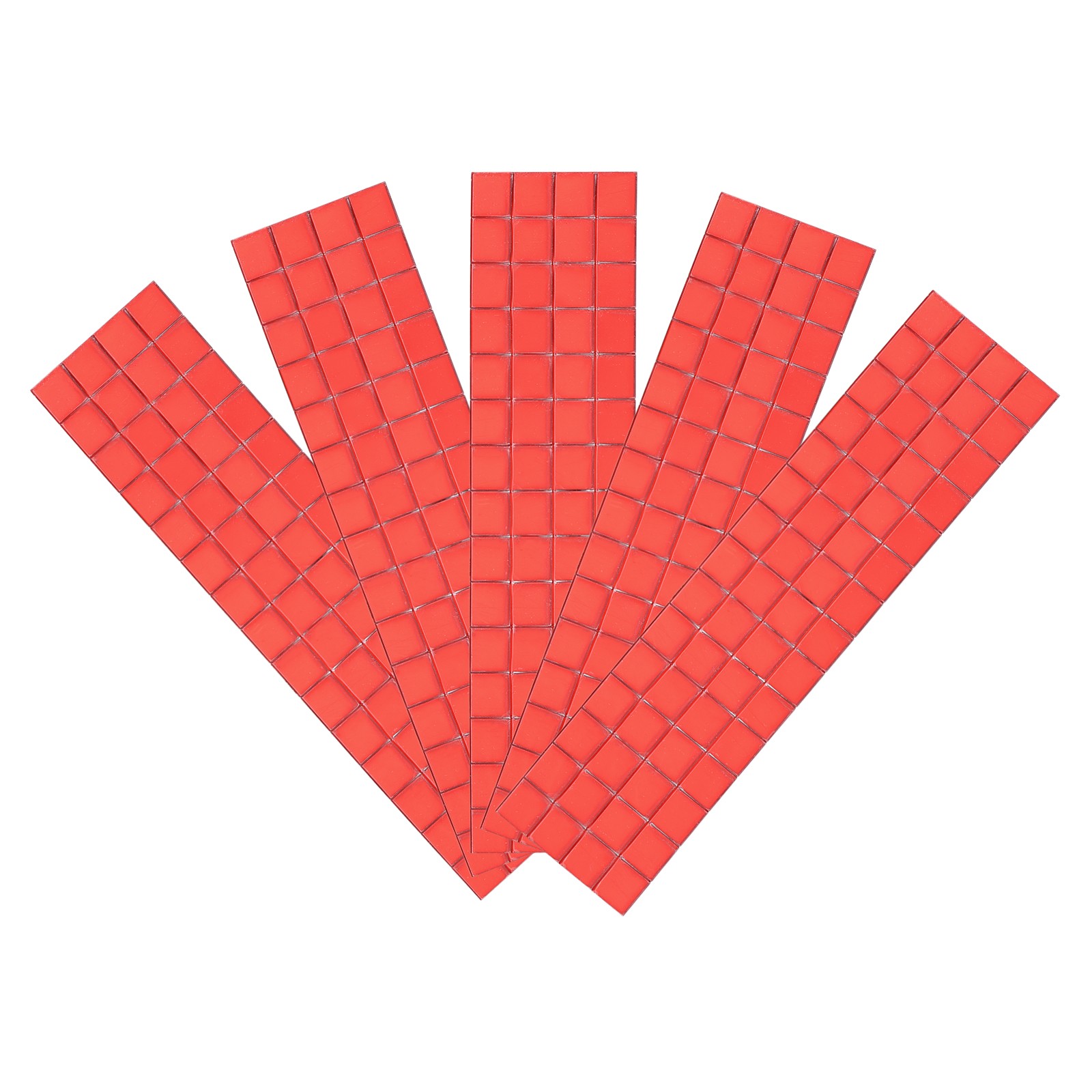 600Pcs 10 x 10mm Self-Adhesive Disco Tiles Mosaic Mirror Tiles Red