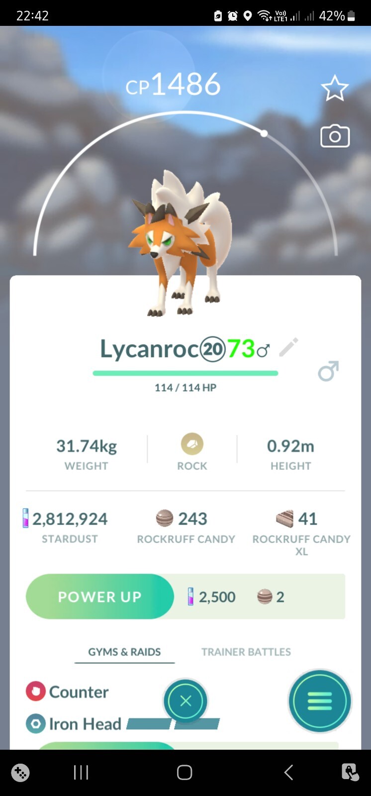 Lycanroc ( Dusk Form ) ( Rockruff Evolution ) Pokemon Tr@de Go