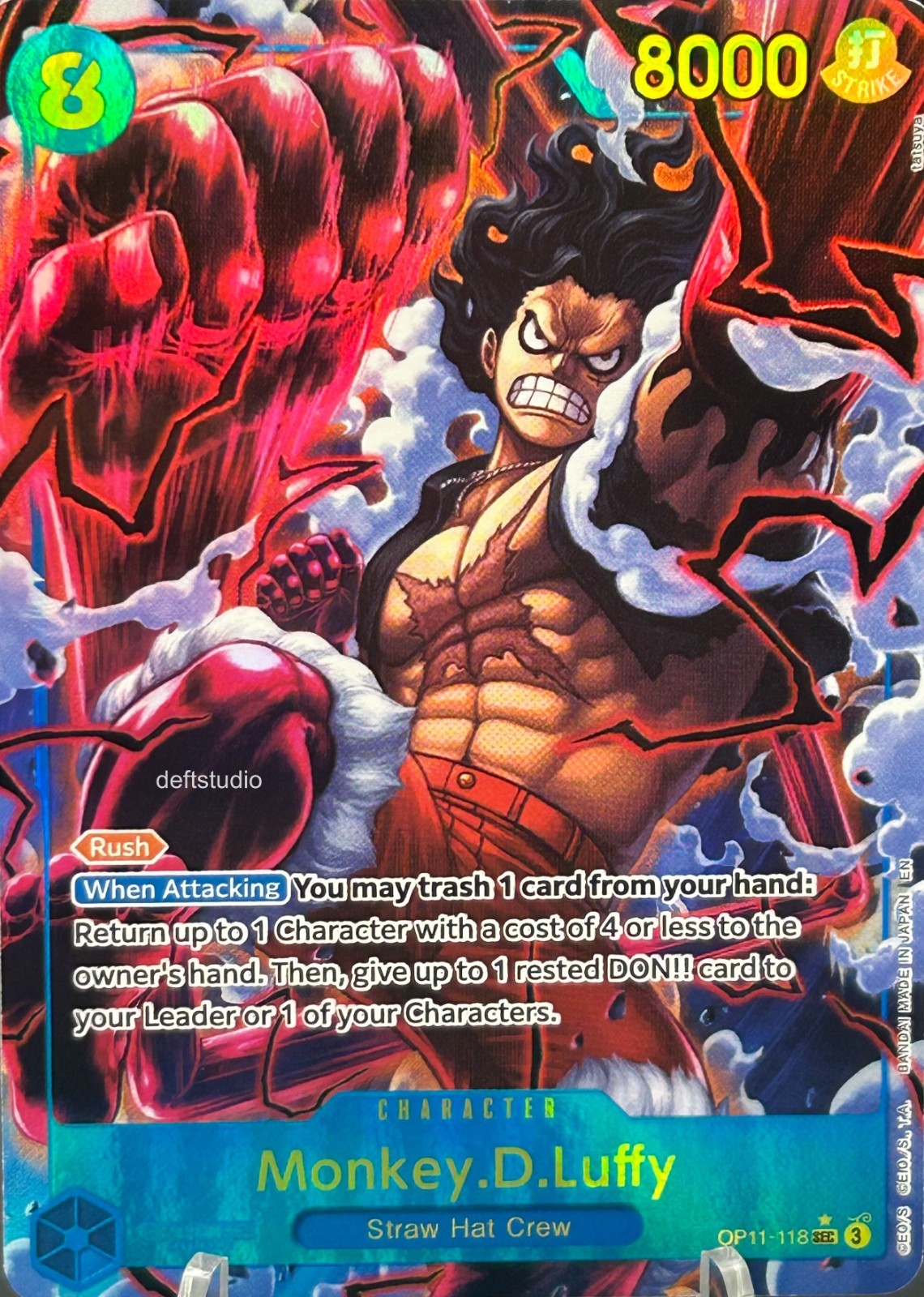 • Monkey.D.Luffy • OP11-118 Gear 4 Alt Art Holo Foil Promo One Piece TCG NM
