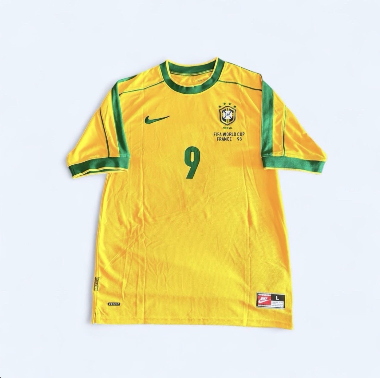 1998 Nike Reissue Brazil R9 Soccer Jersey Size Large Vintage Rare