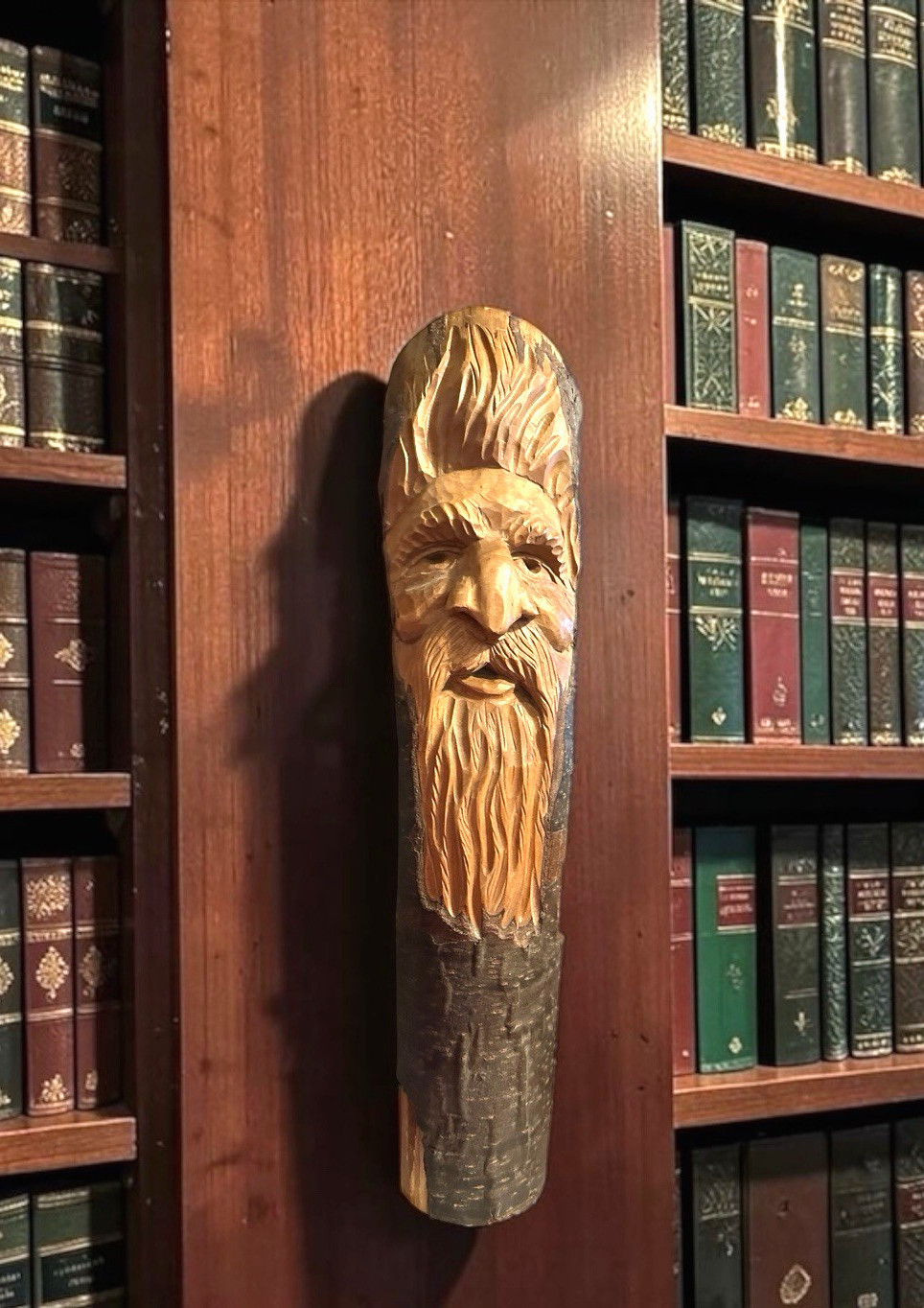 Hand Carved Wood Spirit Tree Face Wall Hanging Folk Art Sculpture Hand Carved Wood Spirit Tree Face Wall Hanging Folk Art Sculpture