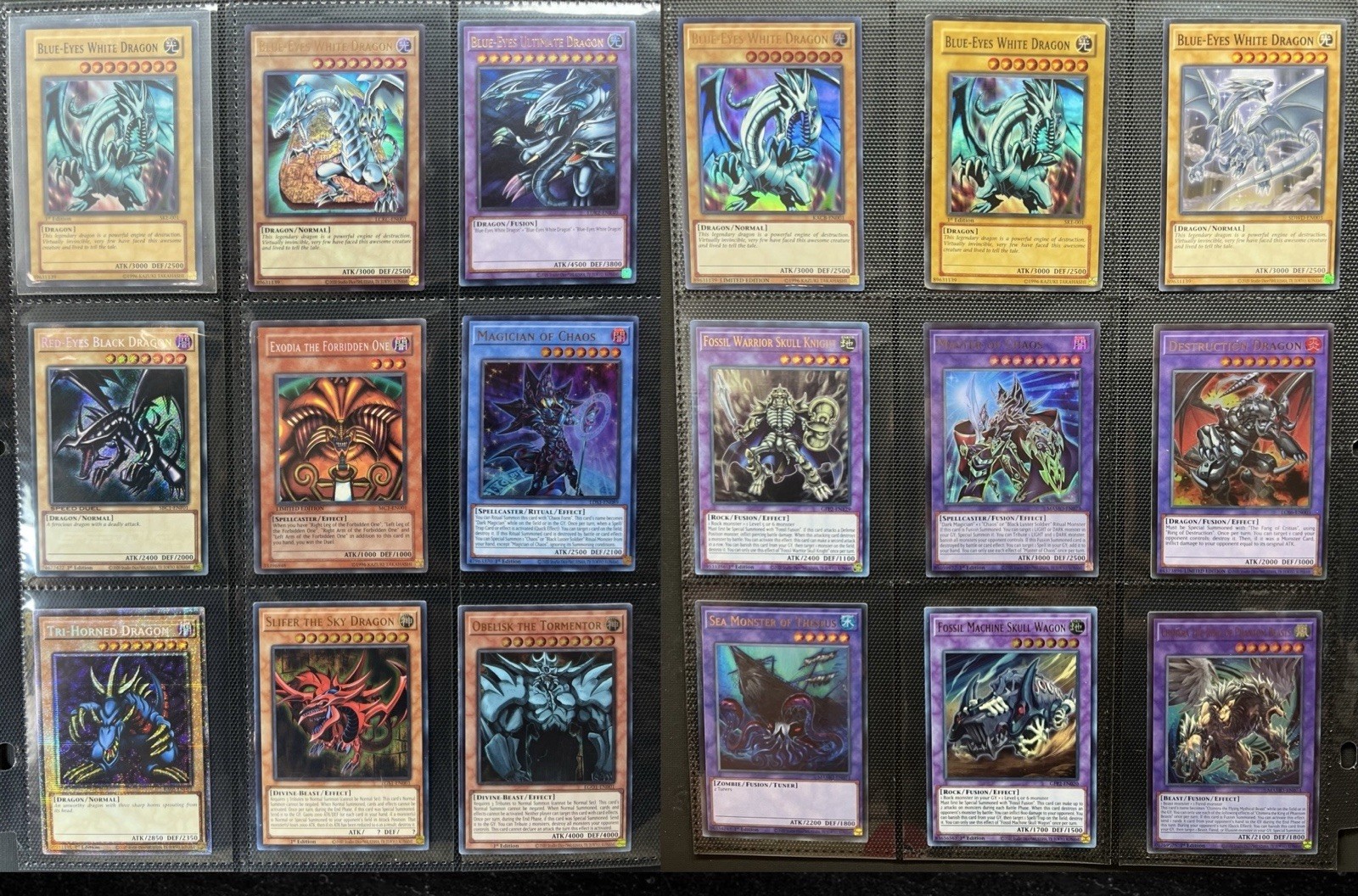 YuGiOh 234 Card Vintage & Modern Binder Blue Eyes Dark Magician Exodia Red Eyes