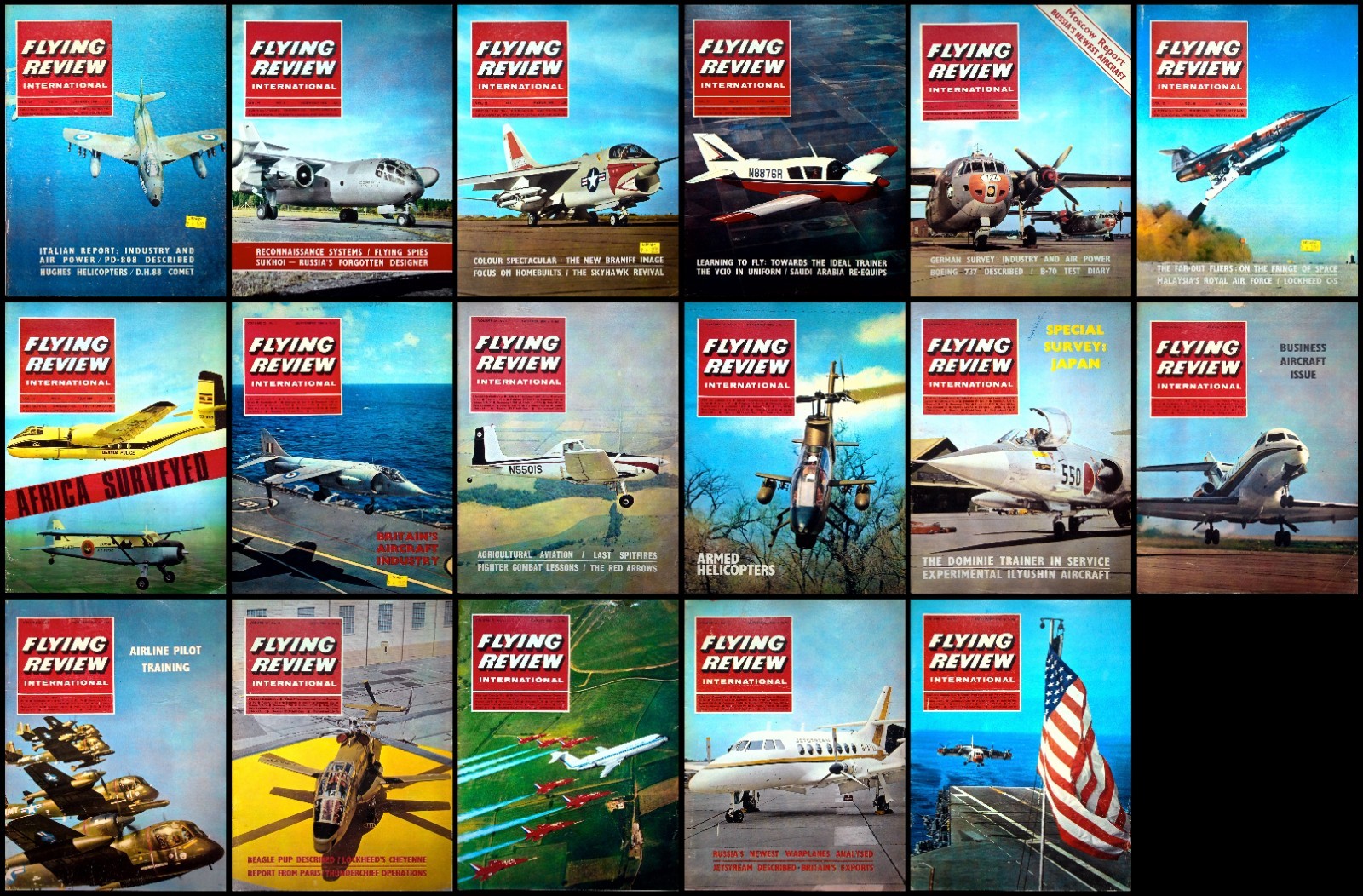 FLYING REVIEW INTERNATIONAL  Aviation Magazines : 1966-1967 : 17 Issues
