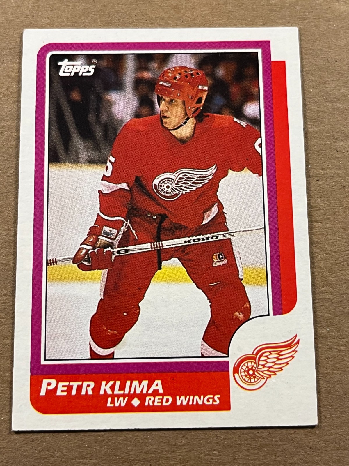 1986-87 TOPPS - PETR KLIMA RED WINGS ROOKIE #98