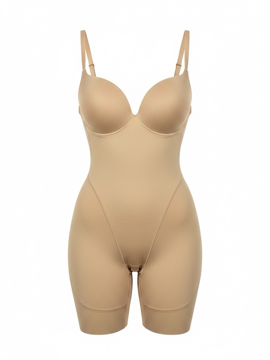 Skims Ultimate Body Padded Butt Enhancing Sienna Mid Thigh Bodysuit Size S 