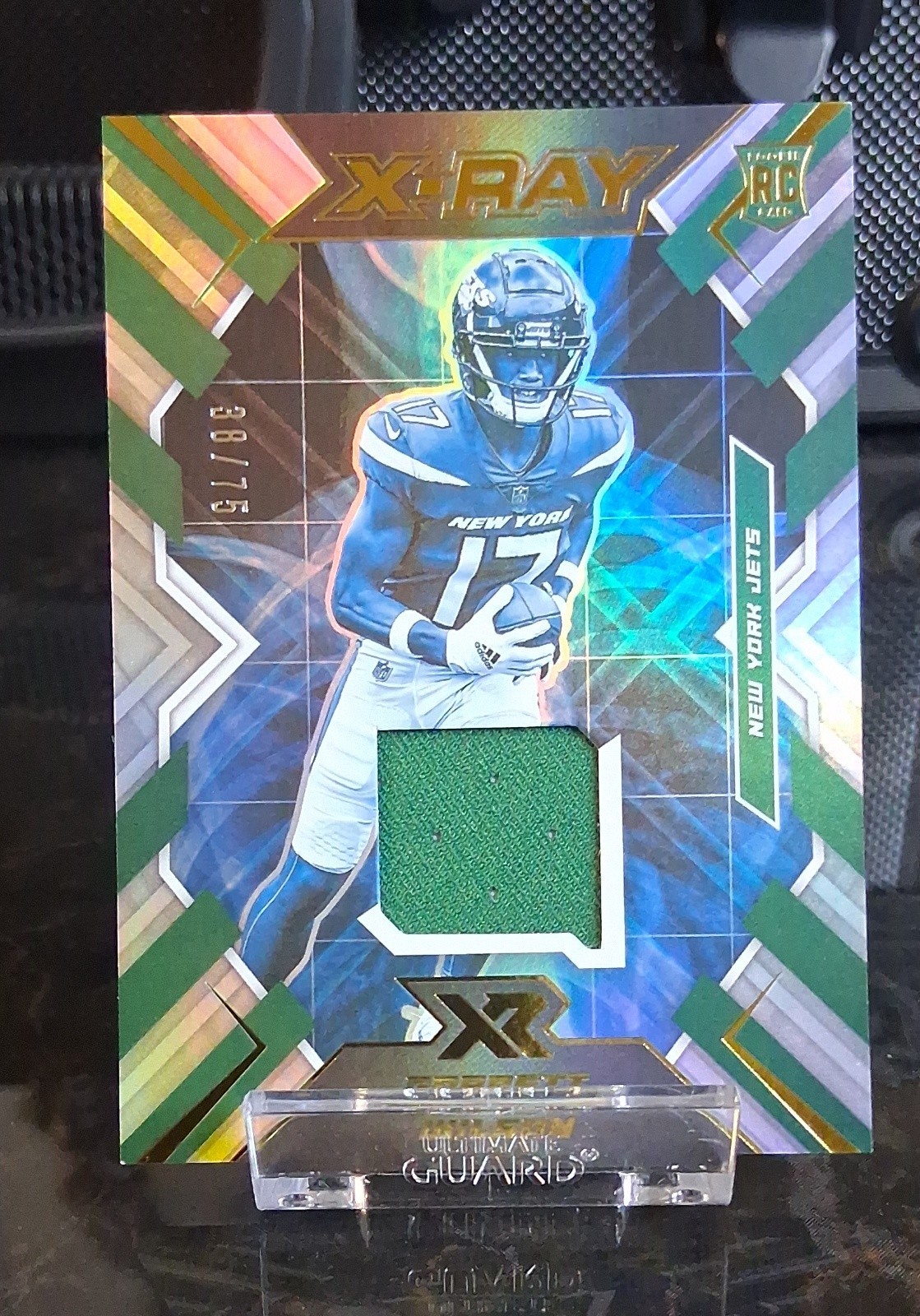 2022 Panini XR - X-Ray Swatches Garrett Wilson #XR-6 /75 (MEM, RC) 2022 Panini XR - X-Ray Swatches Garrett Wilson #XR-6 /75 (MEM, RC)