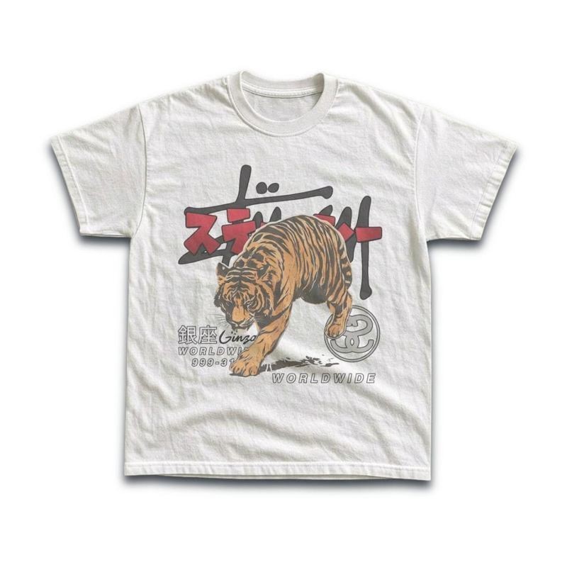 Vintage Tiger Insect Graphic Unisex Crew Neck Short Sleeve Tee