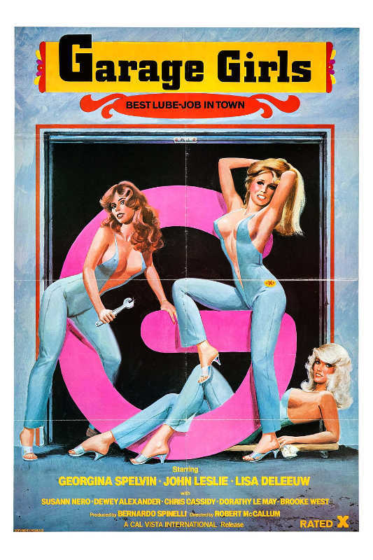 1980 GARAGE GIRLS VINTAGE ADULT FILM MOVIE POSTER PRINT 24x16 9 MIL PAPER