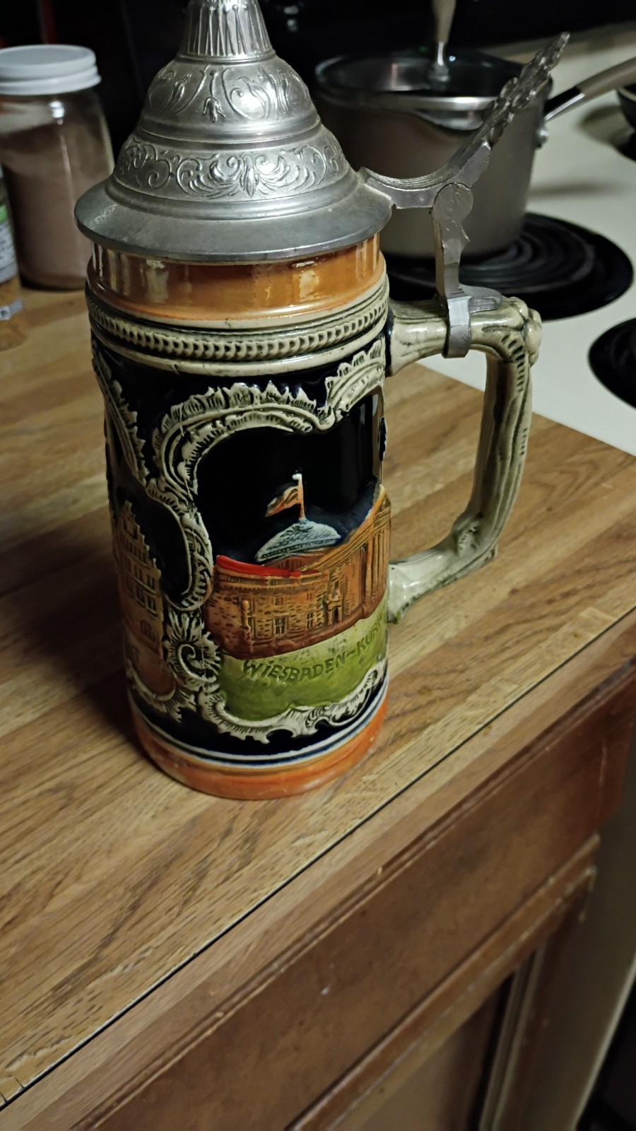 German Beer Stein - Frankfurt, Wiesbaden-kurhaus - Vintage Collectible