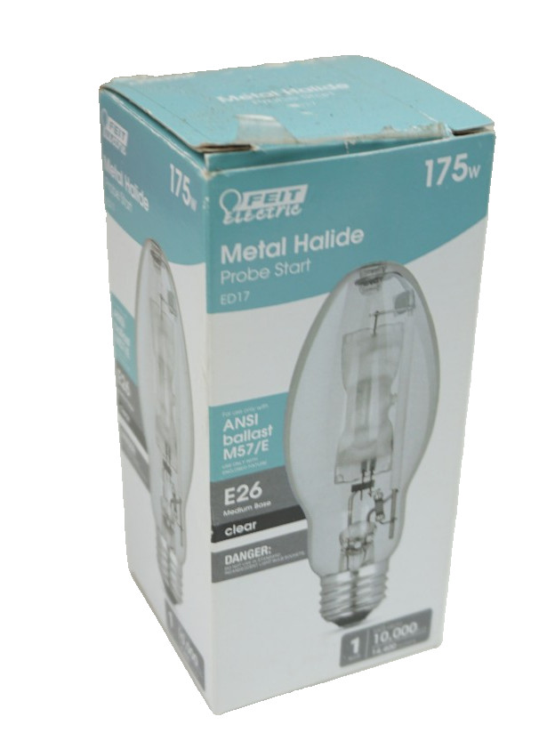 Feit 175W ED17 Shape Clear Metal Halide High Intensity Discharge E26 Medium Base