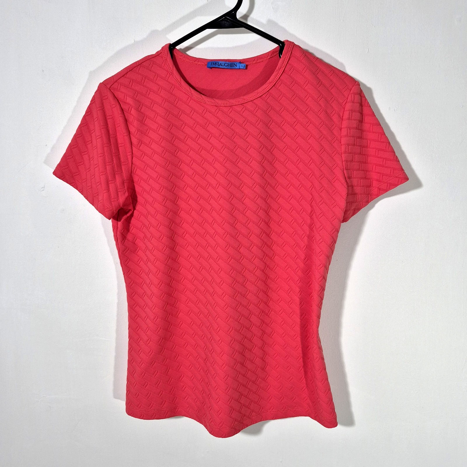 J McLaughlin Textured Top T Shirt Womens Large Red Catalina Cloth Short Sleeve J McLaughlin Textured Top T Shirt Womens Large Red Catalina Cloth Short Sleeve