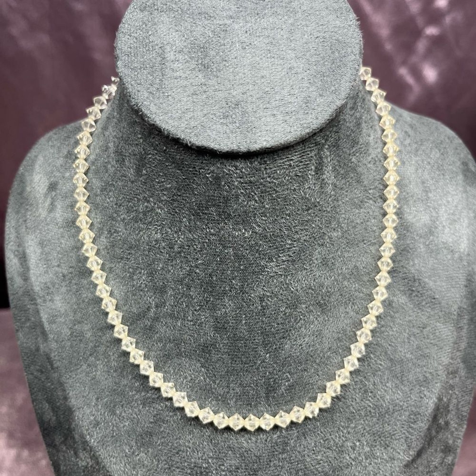Laguna Faceted Beaded Choker Necklace 15” Vintage