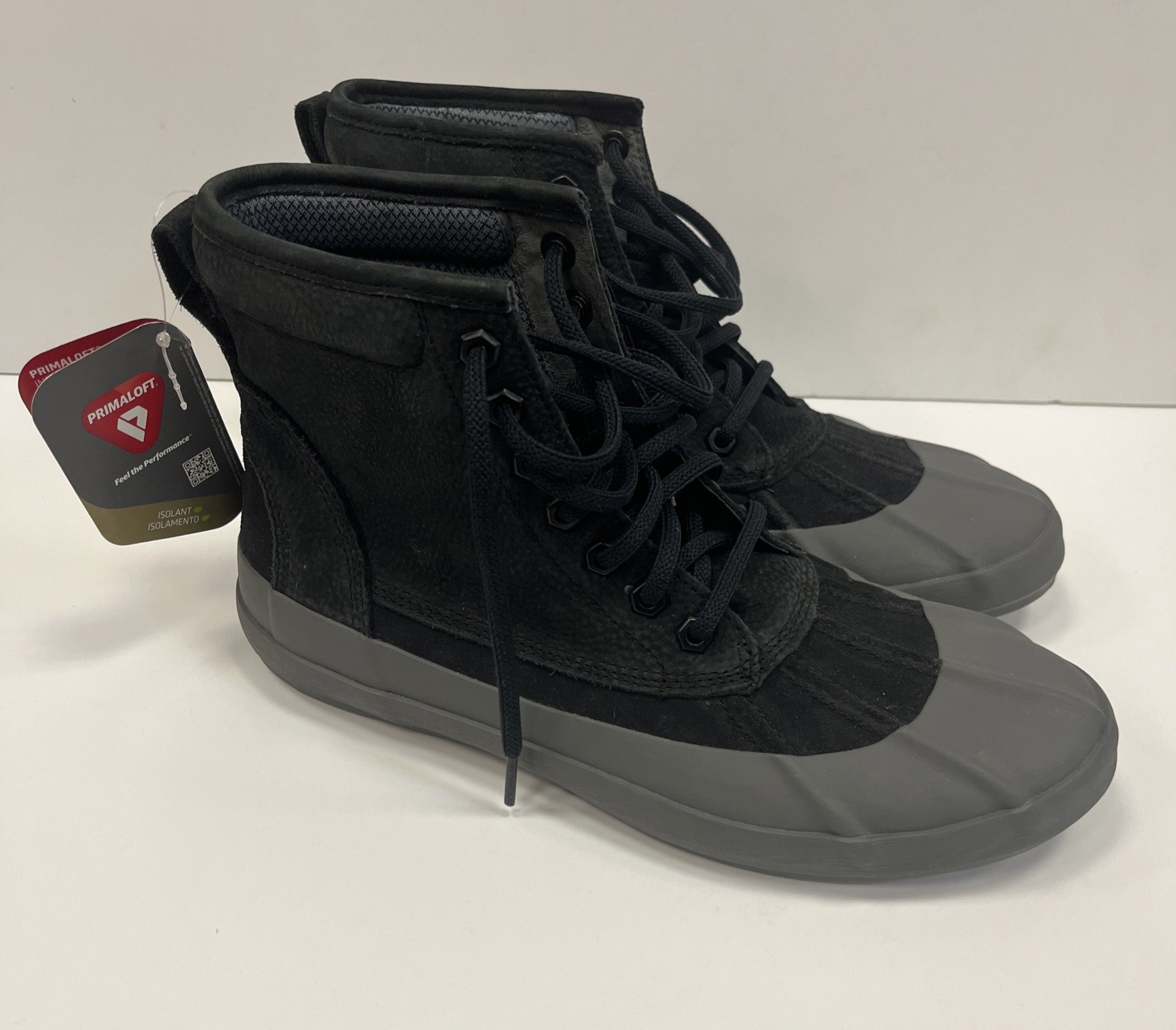 LL Bean Bar Harbor Duck Boots Womens Sz 9 M Black Iron Nubuck Leather 517497